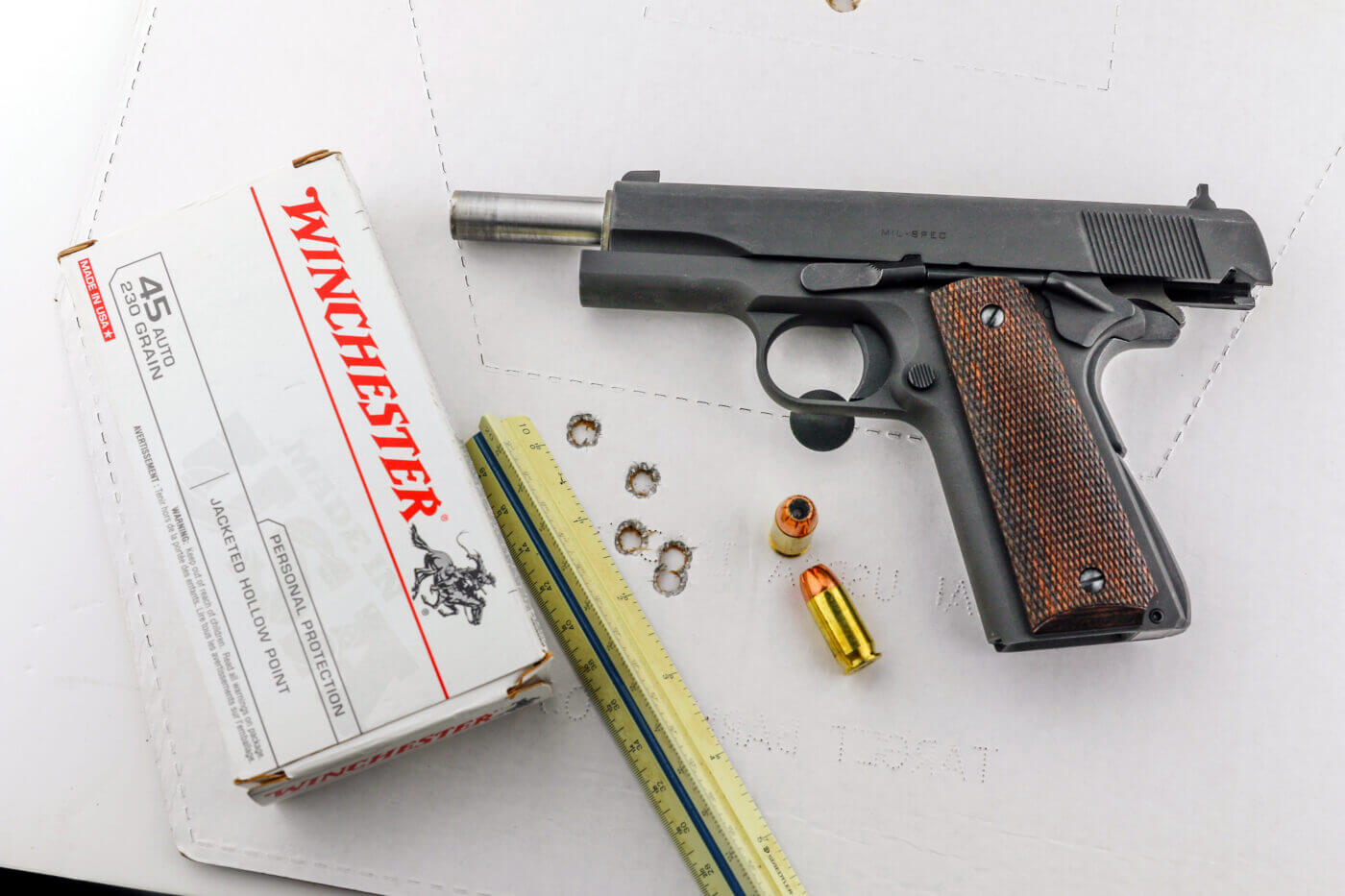 Testing Winchester ammo in the Springfield Armory Mil-Spec 1911 .45