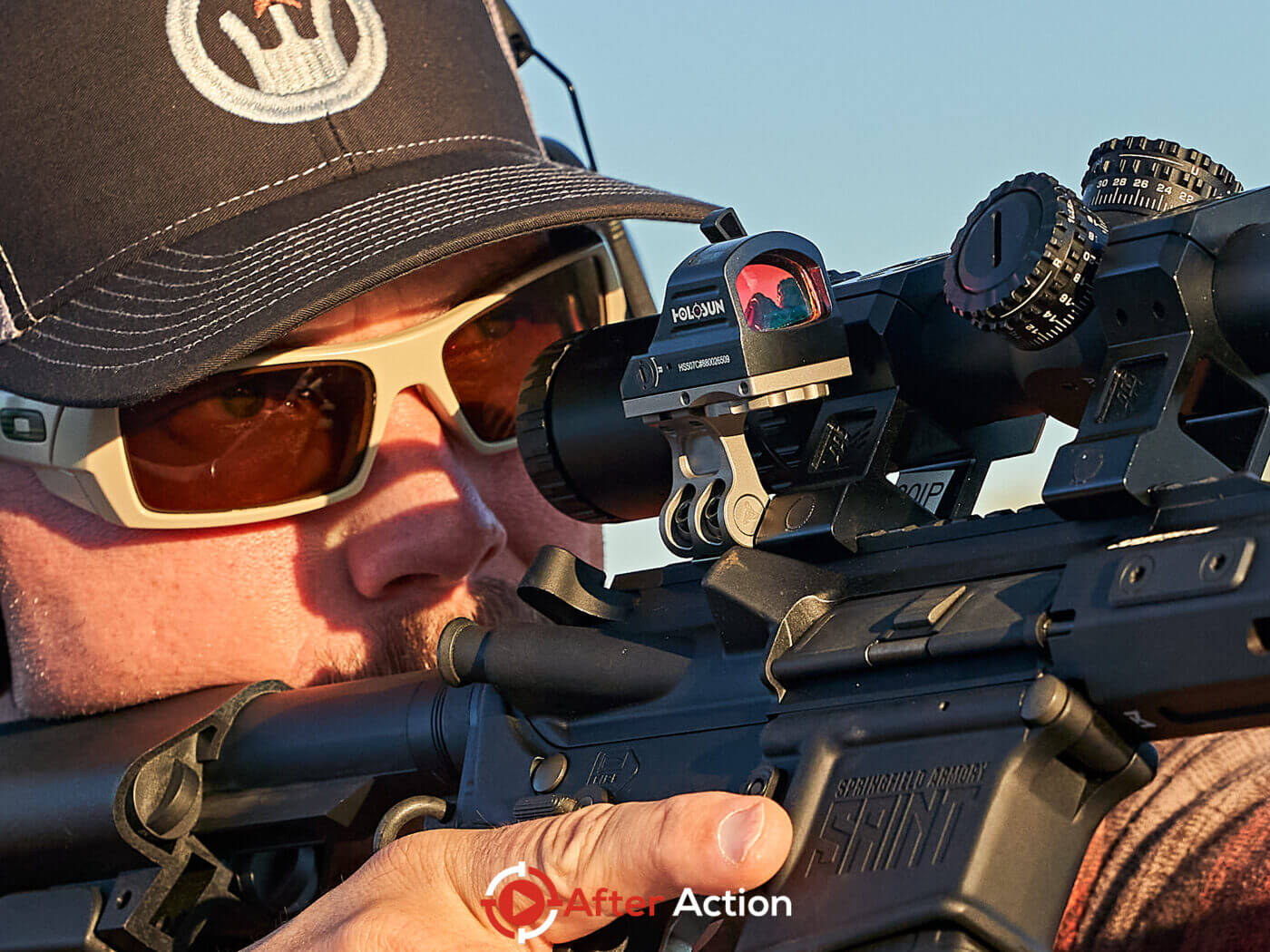 Man testing the Valhalla Rukh at the range