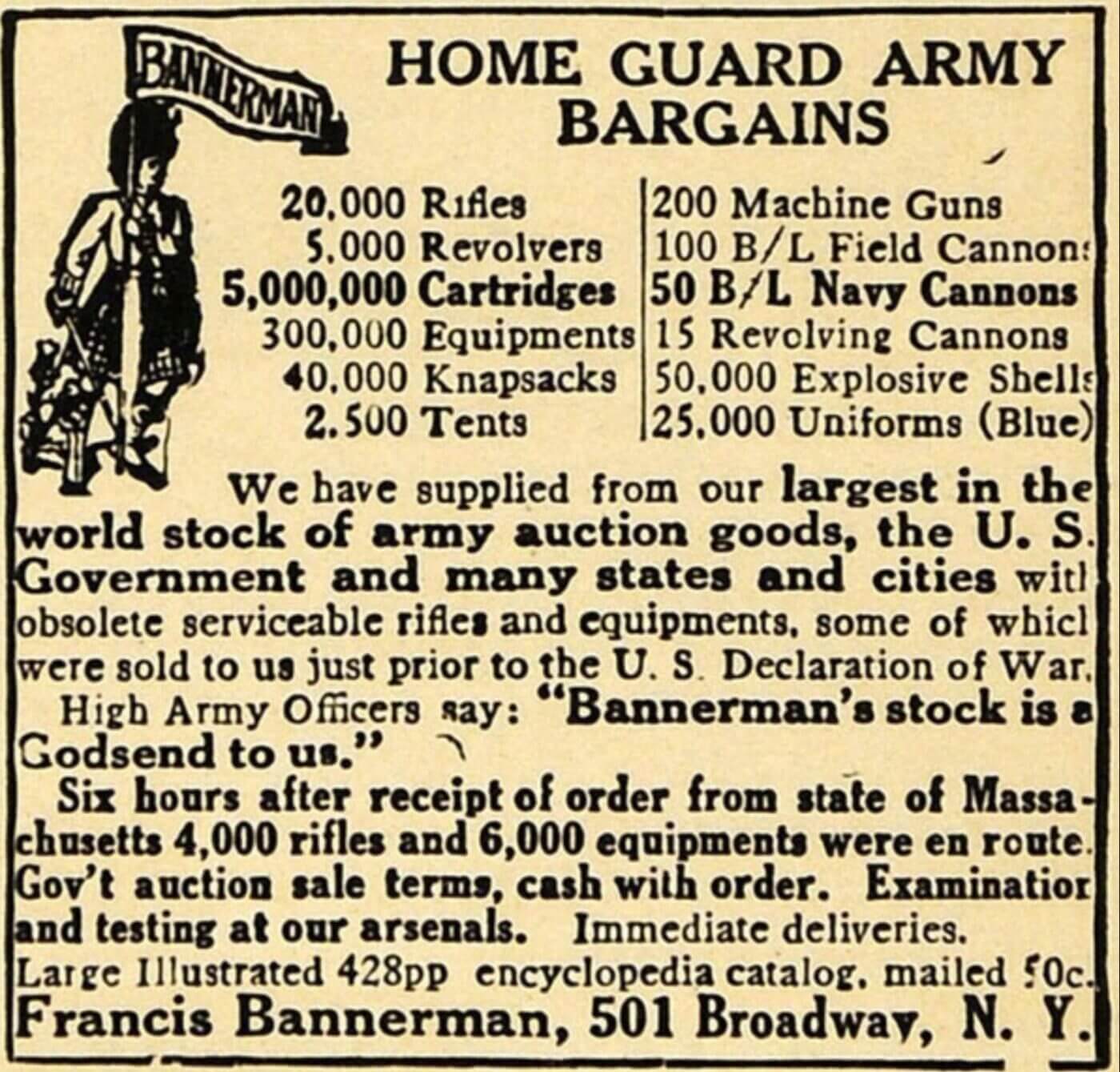 Bannerman milsurp advertisement