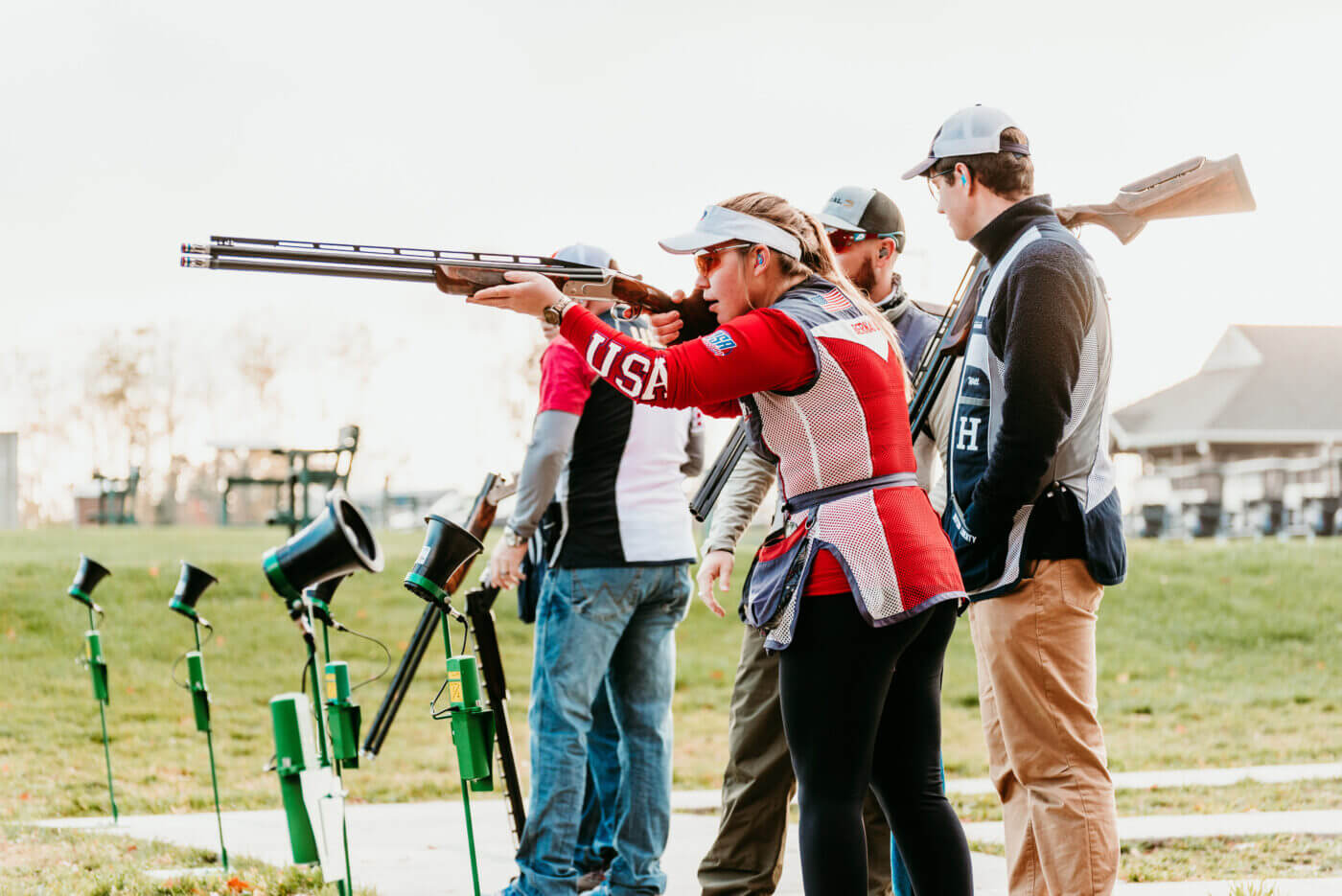 People in shotgun competition team at Hillsdale College