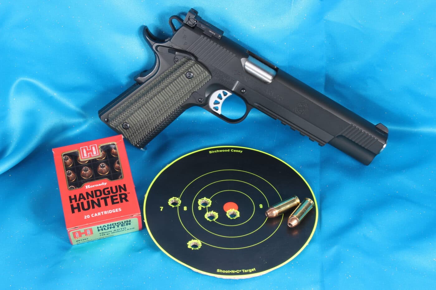 Hornady Handgun Hunter ammo with 911 pistol and test target