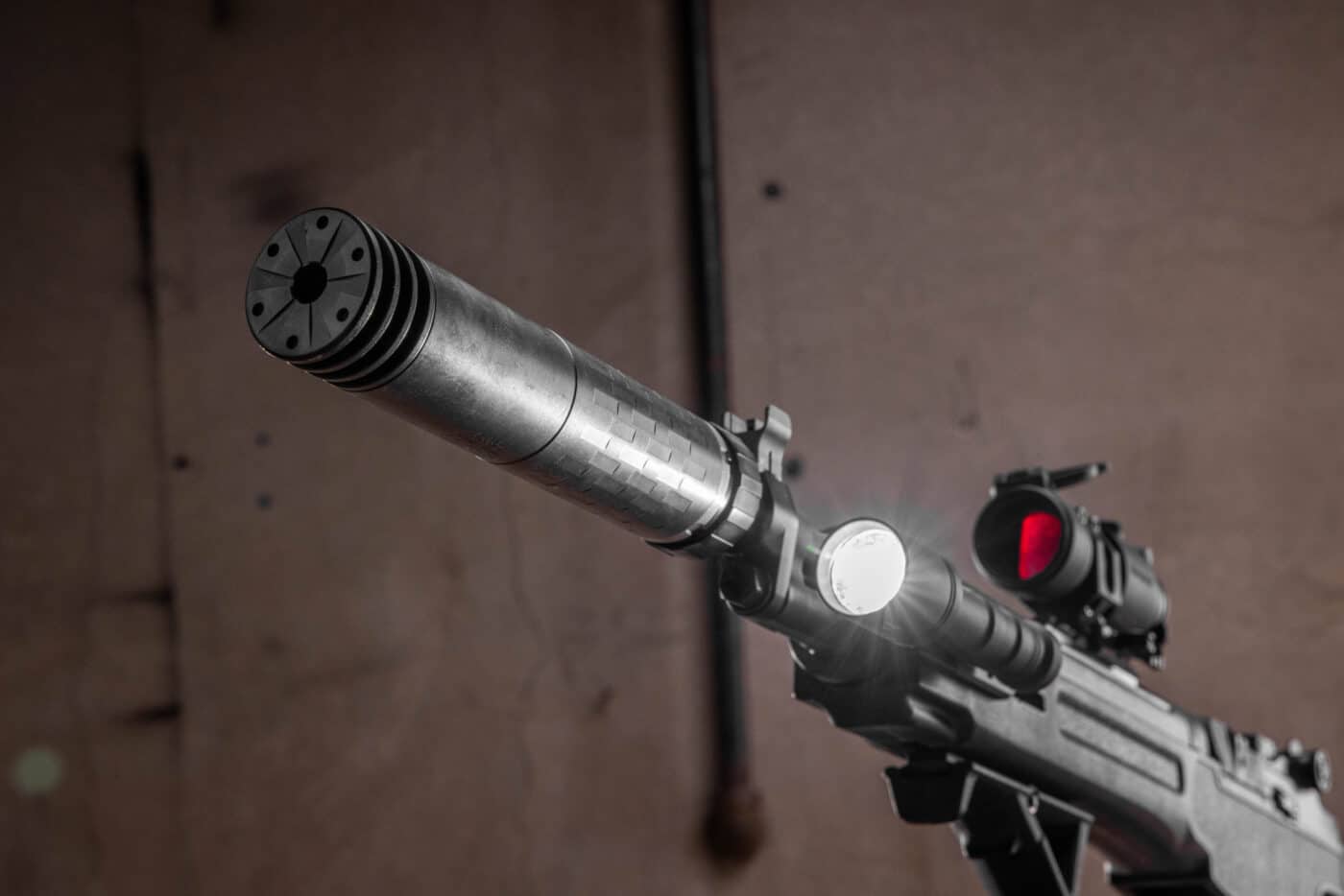 SilencerCo Omega 300 suppressor on an M1A rifle