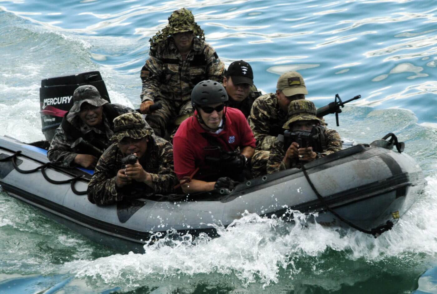 Philippine Navy Sailors with M3A1 SMGs