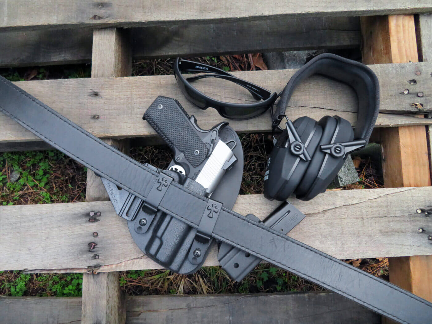 CrossBreed holster and belt with Springfield EMP pistol in belt