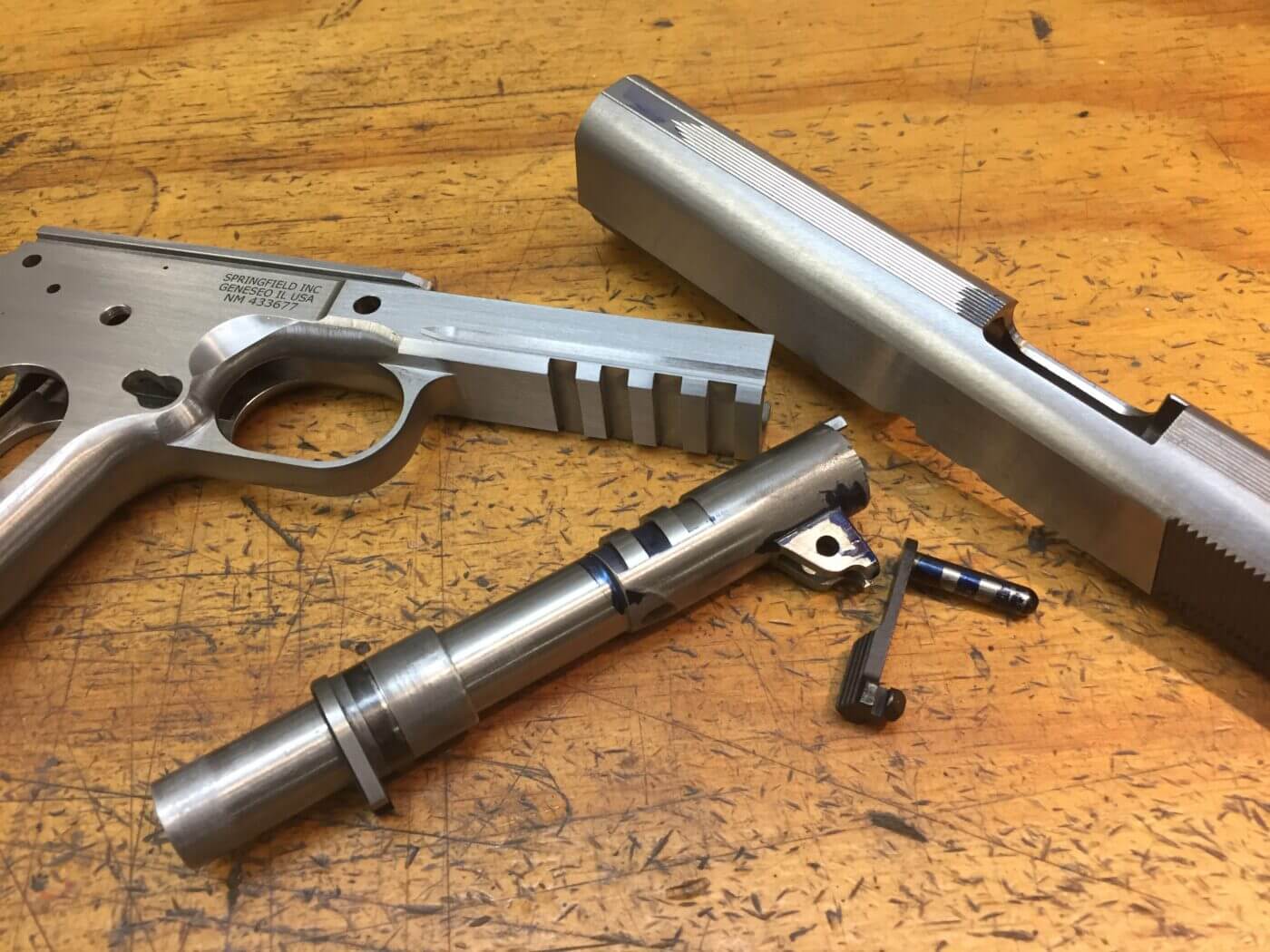 Custom parts for a 1911 pistol