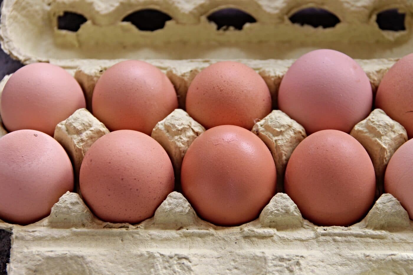 Brown eggs in carton