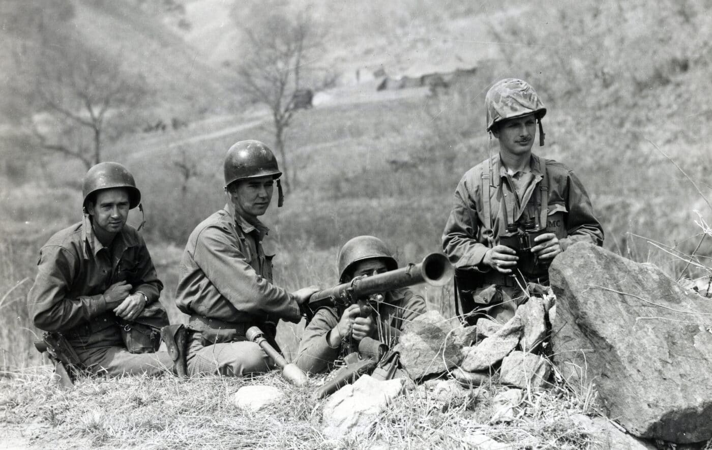 U.S. Marine bazooka team in the Korean War