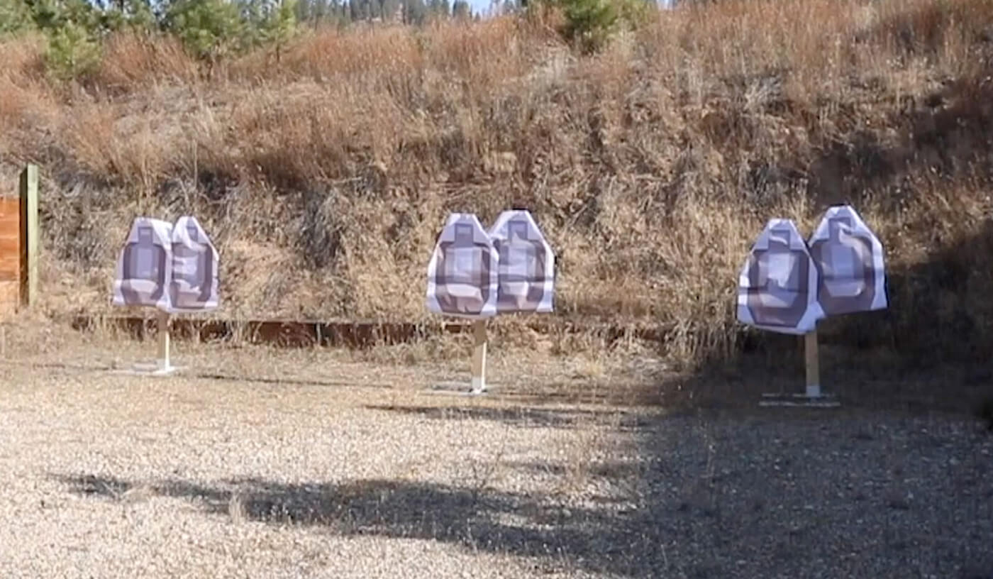 Targets set up for El Guapo drill for concealed carry