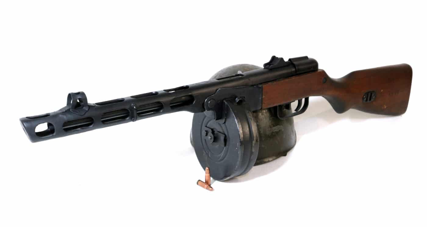 Angled view of the PPSh submachine gun