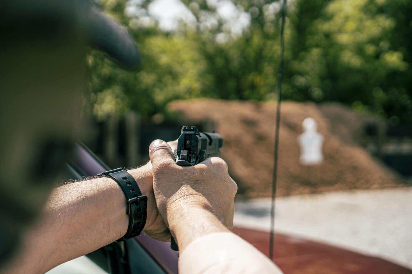 Man shooting a Marine Corps Loaded Operator