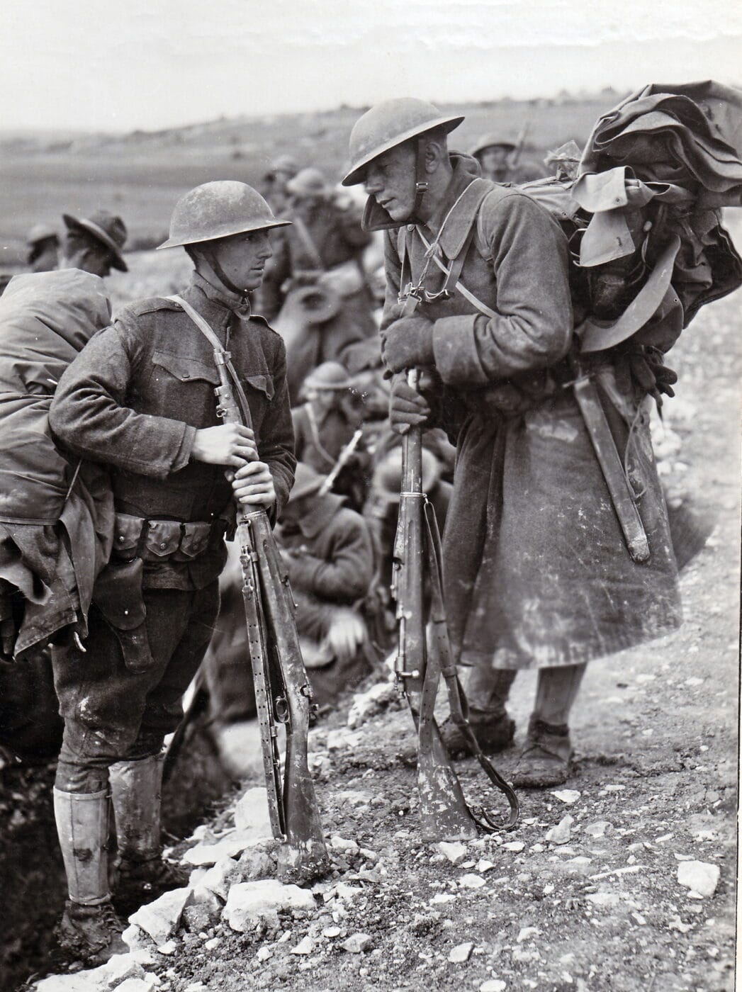 Men of the U.S. 28th Division in Donrecourt, France during WWI with M1903 rifles