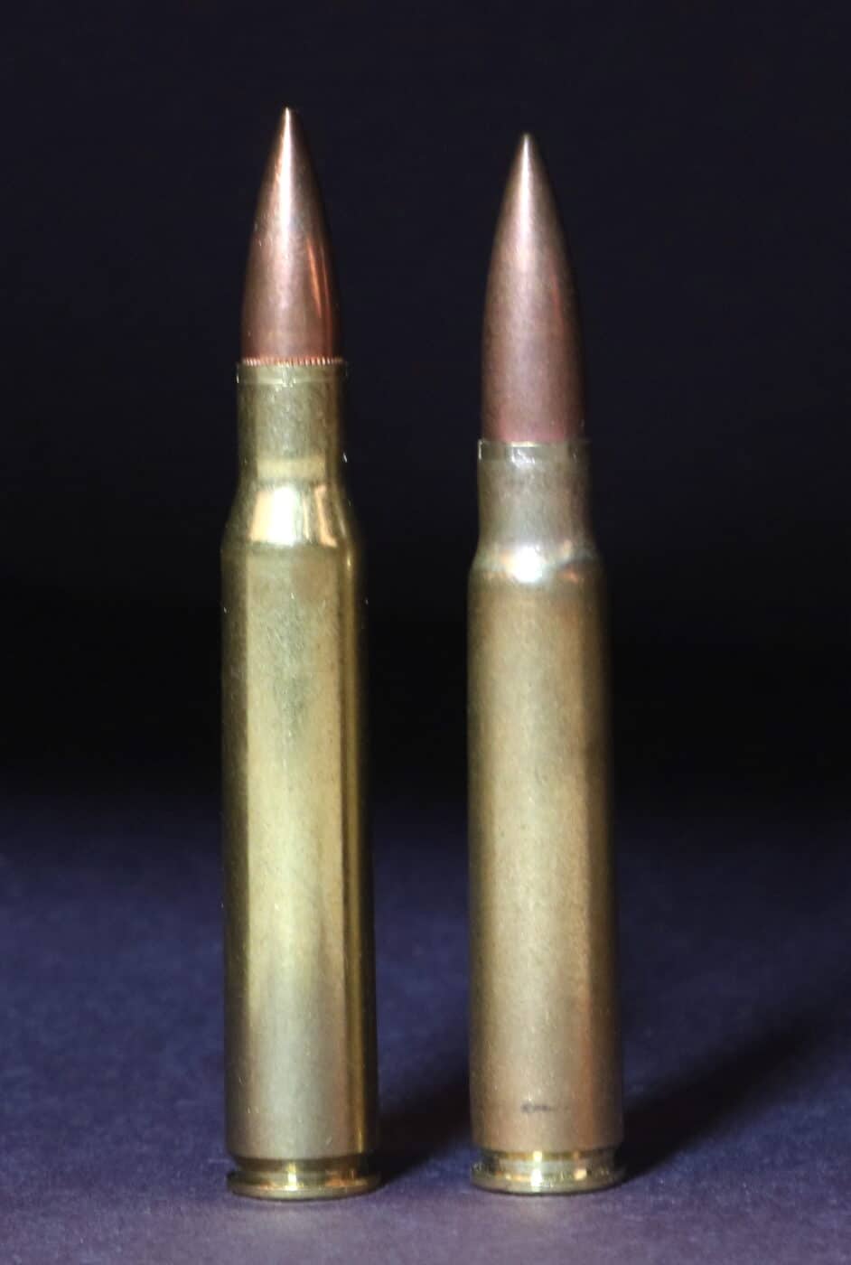 American 7.62x63mm/.30-06 vs. German 7.92x57mm round.