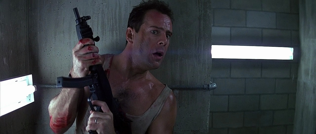 Bruce Willis uses an MP5 in the classic Christmas movie Die Hard