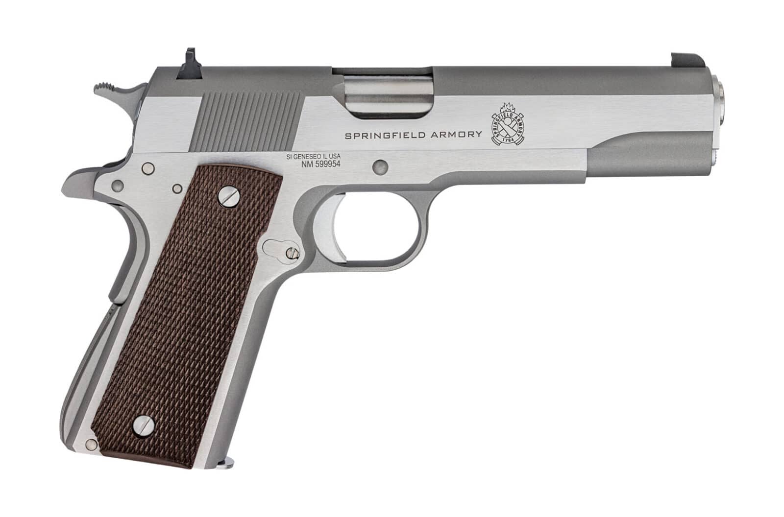 Side view of the Springfield Armory Stainless Steel Mil-Spec 1911