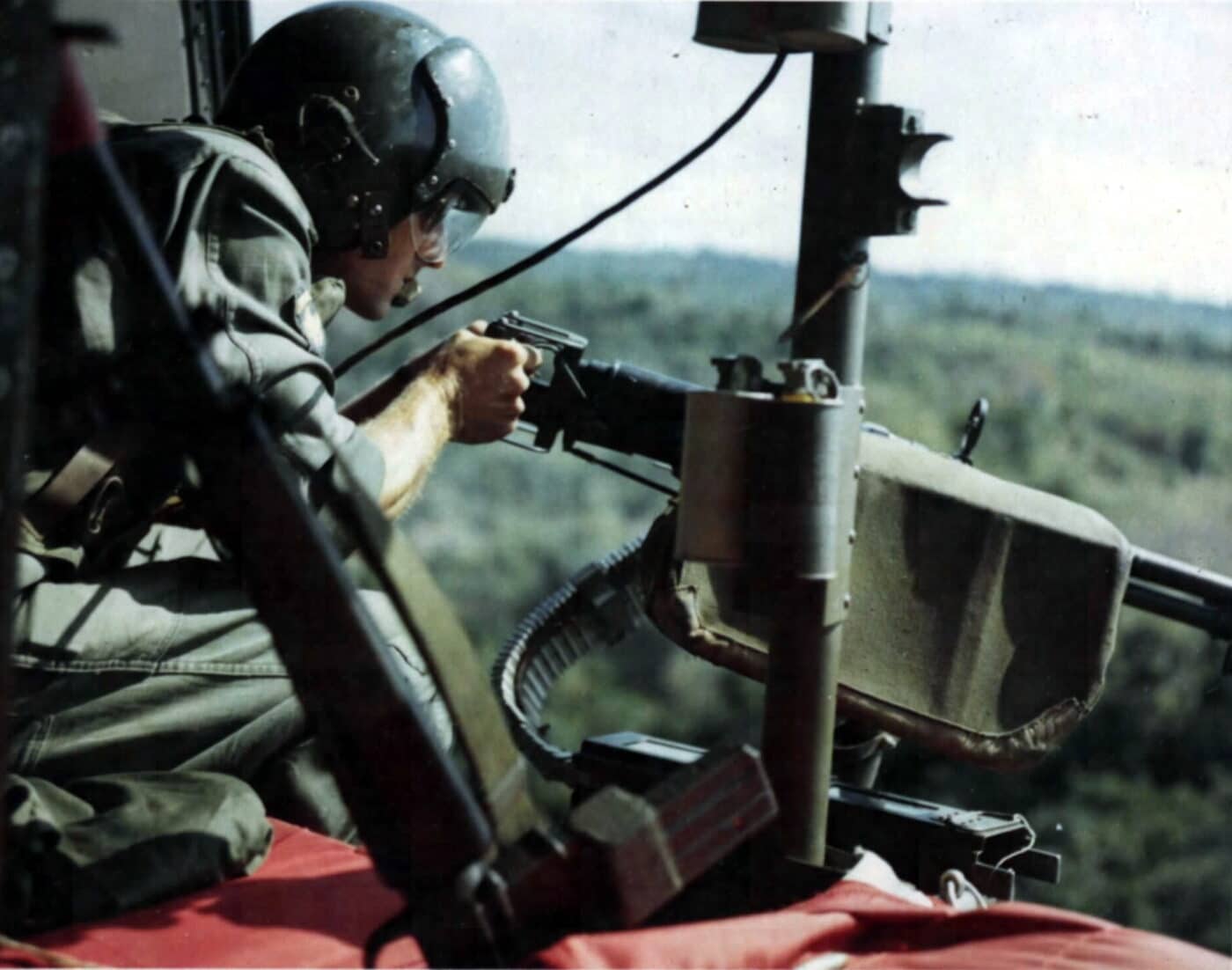 U.S. Army Air Cav with M60 in helicopter