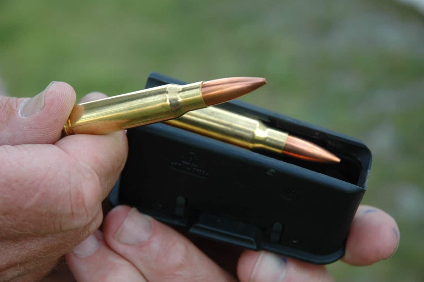 Showing brass after being cleaned with wet tumbling method