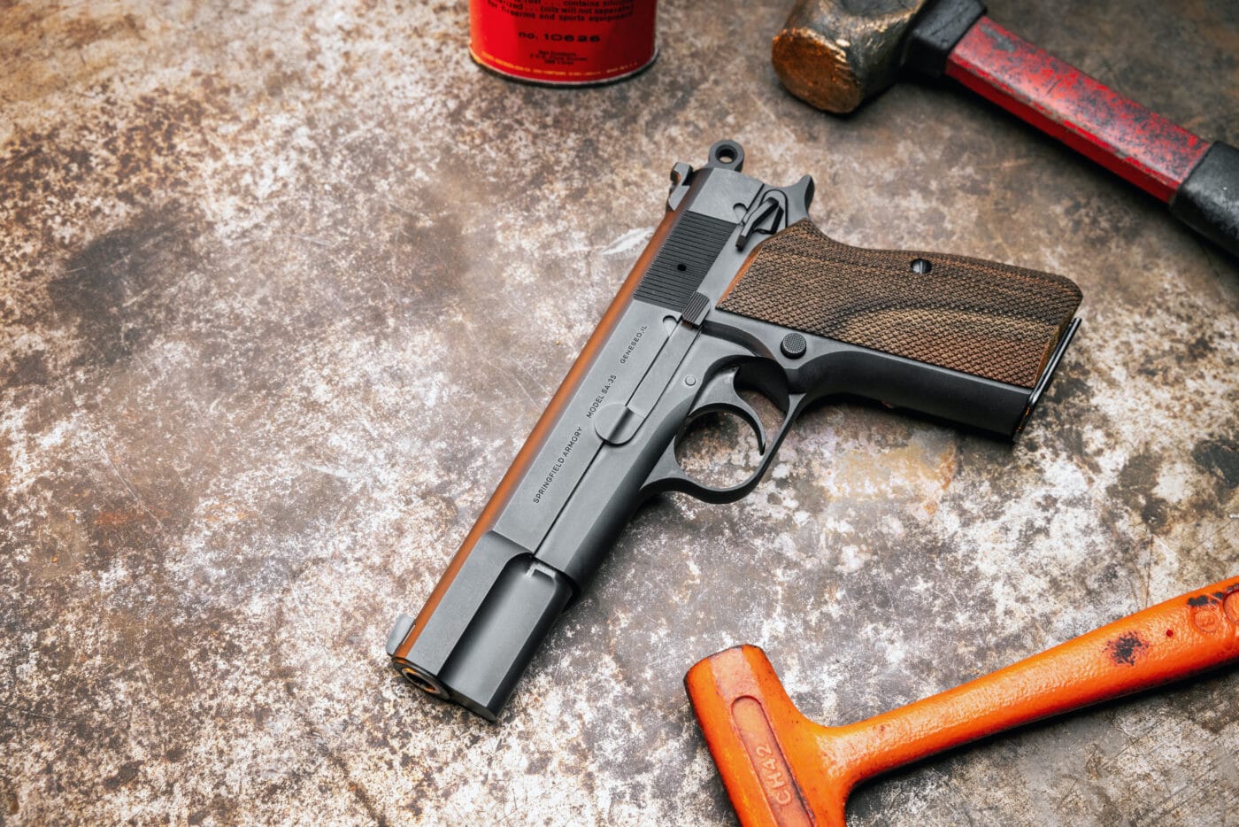 Springfield Armory SA-35 pistol on workbench