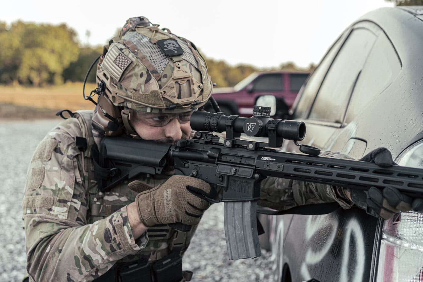 Solder using rifle with Nightforce NX8 1-8x first focal plane scope