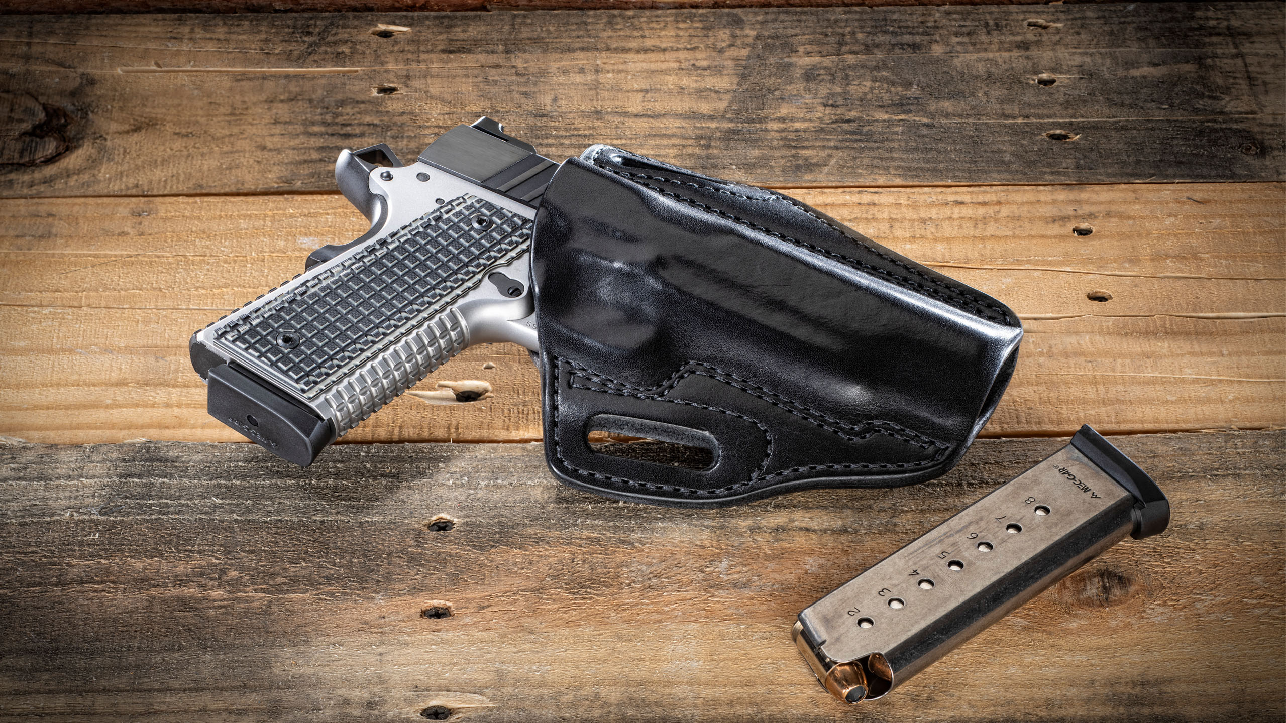 MITCH ROSEN　エクスプレスライン　米国実物レザーホルスター　1911用 Review: Mitch Rosen 5JR Express Holster for the Emissary