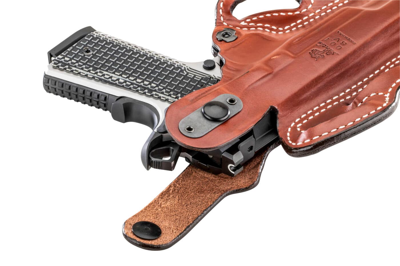 DeSantis Thumb Break holster with 1911 Emissary pistol