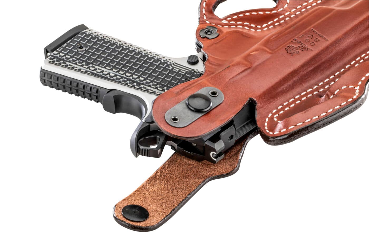 DeSantis Thumb Break holster with 1911 Emissary pistol