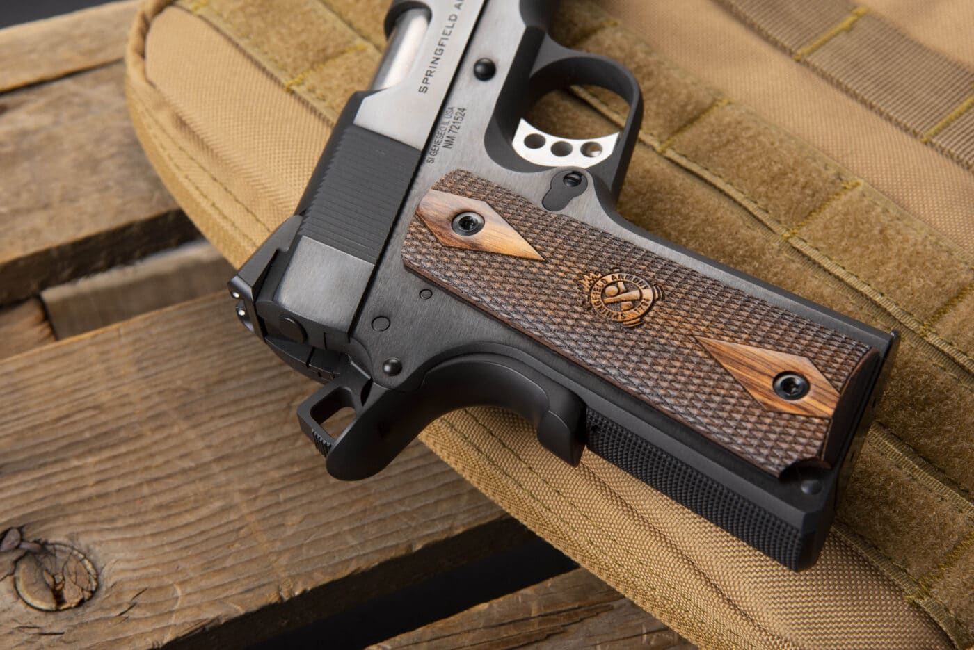 Rear angle view of the Springfield Armory Garrison 1911 pistol