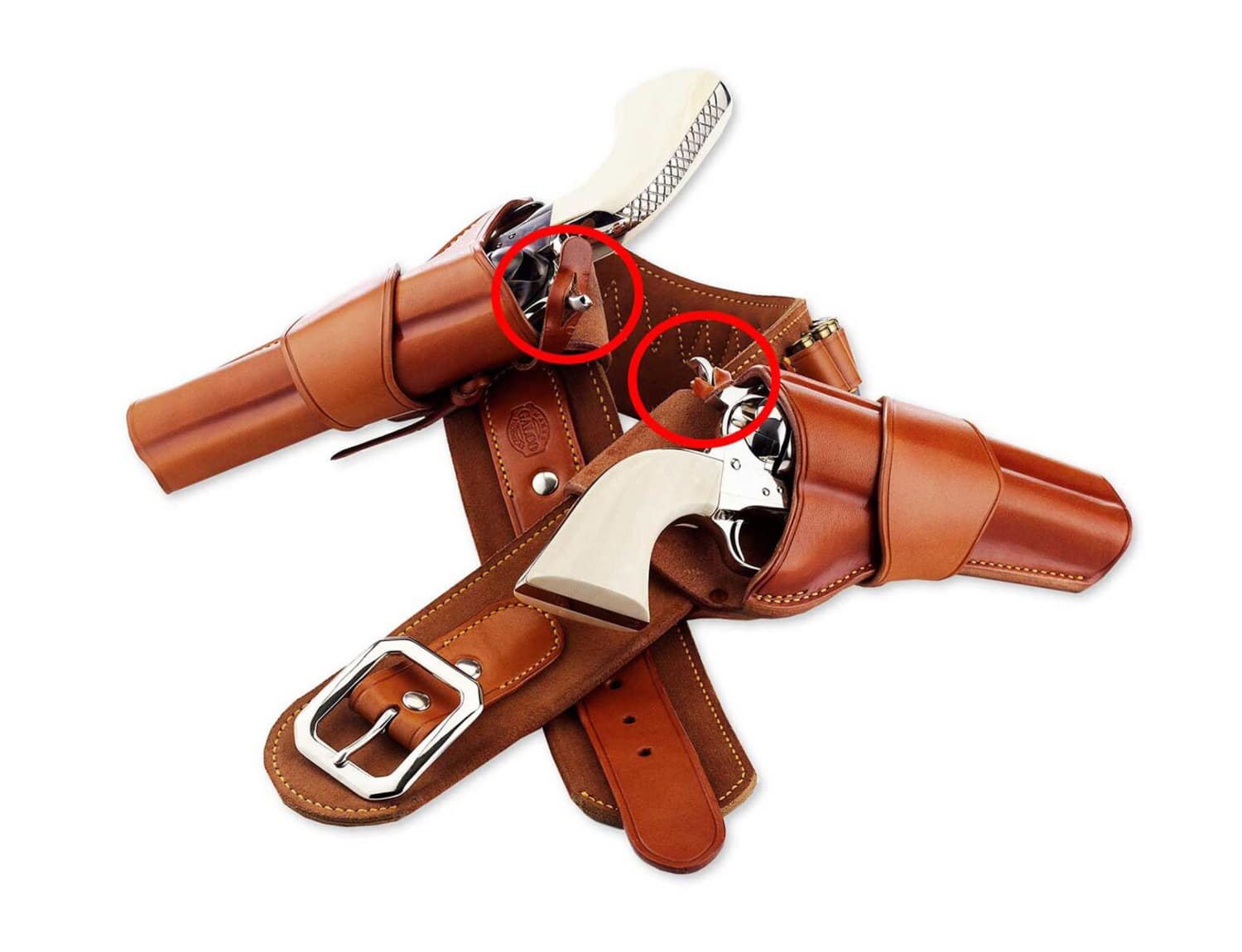 Retention strap on gun holster