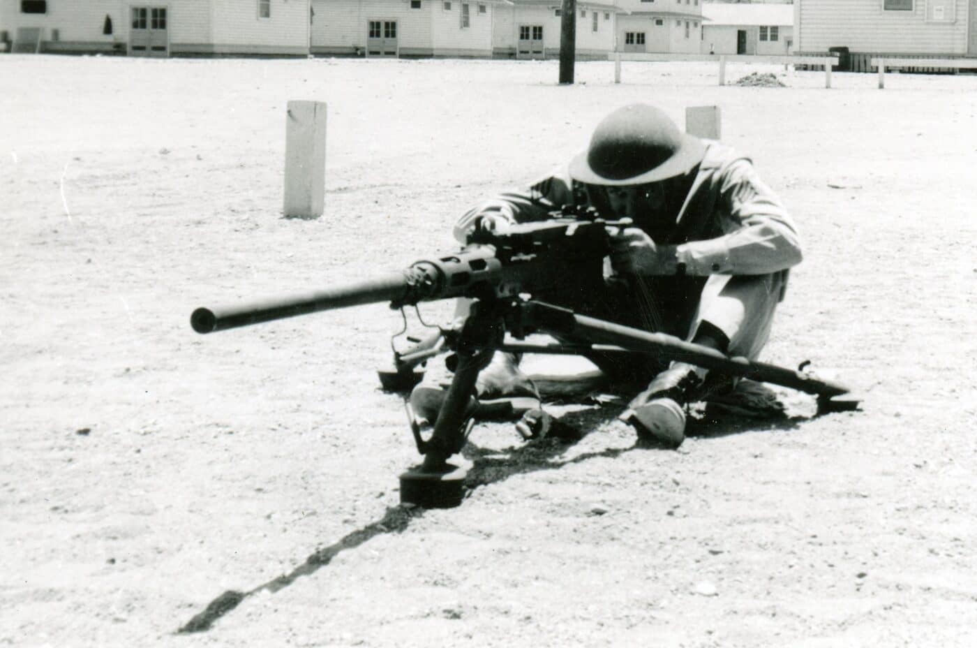 Soldier manning an M2 50 cal pre-war mount