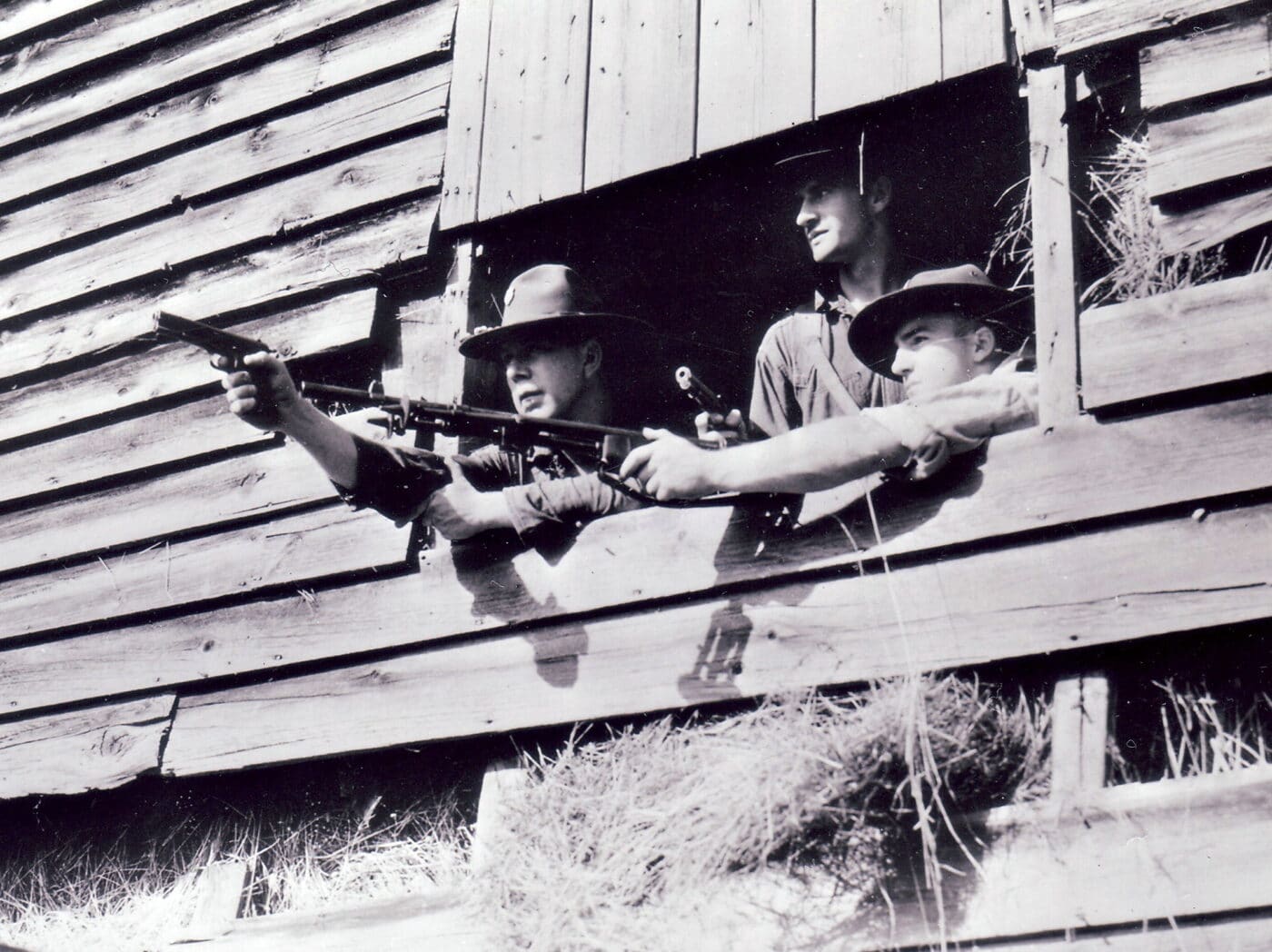 Soldiers with BAR at Pine Camp in pre-war days