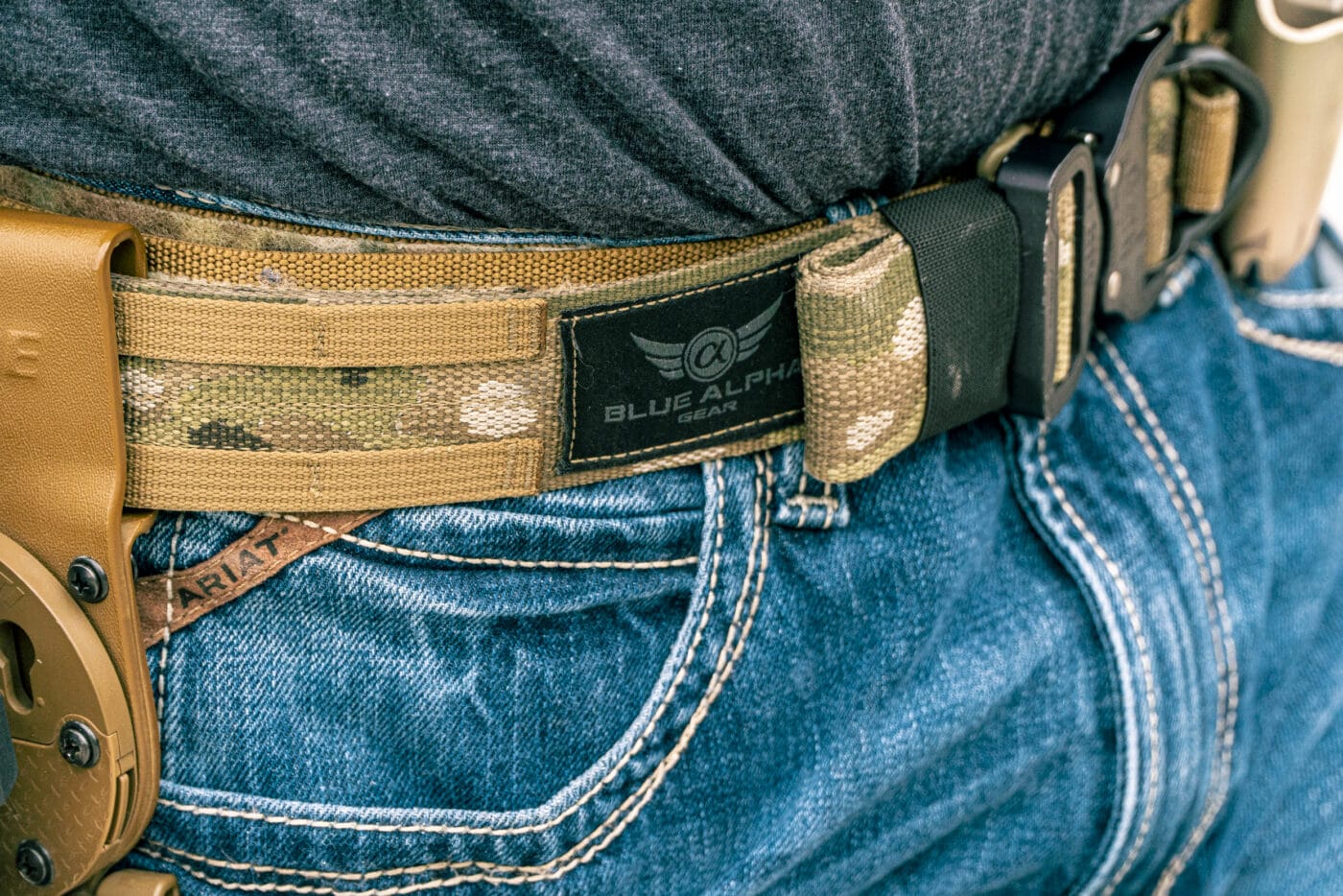 Detail image of the Blue Alpha belt