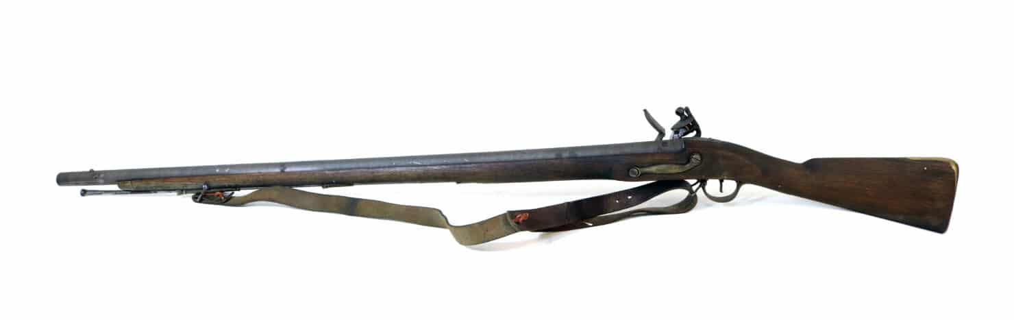 Left side view of a Brown Bess rifle