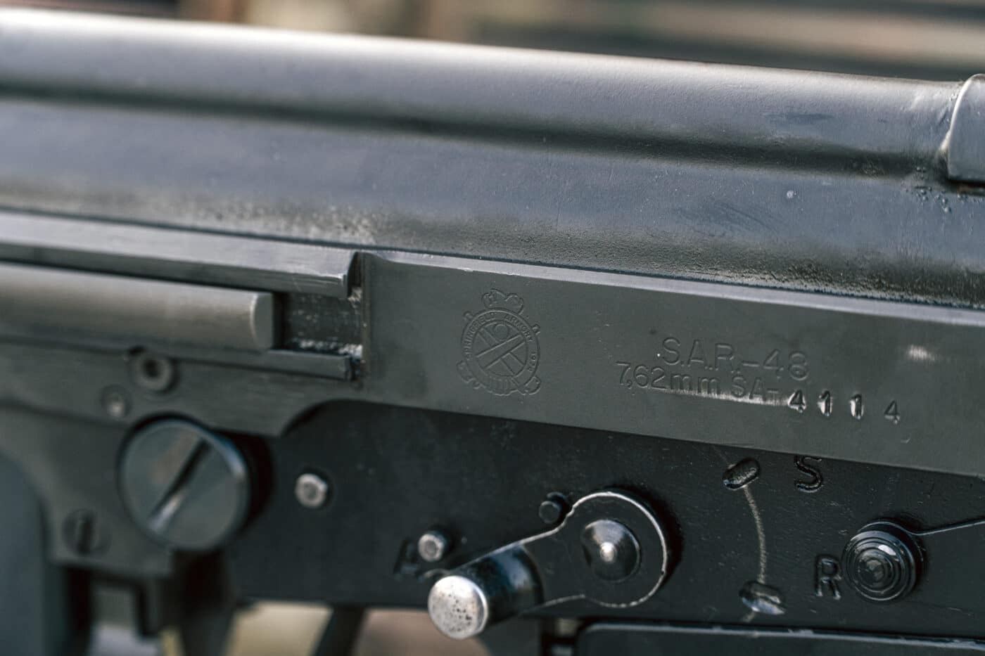 Close up of SAR-48 stamping