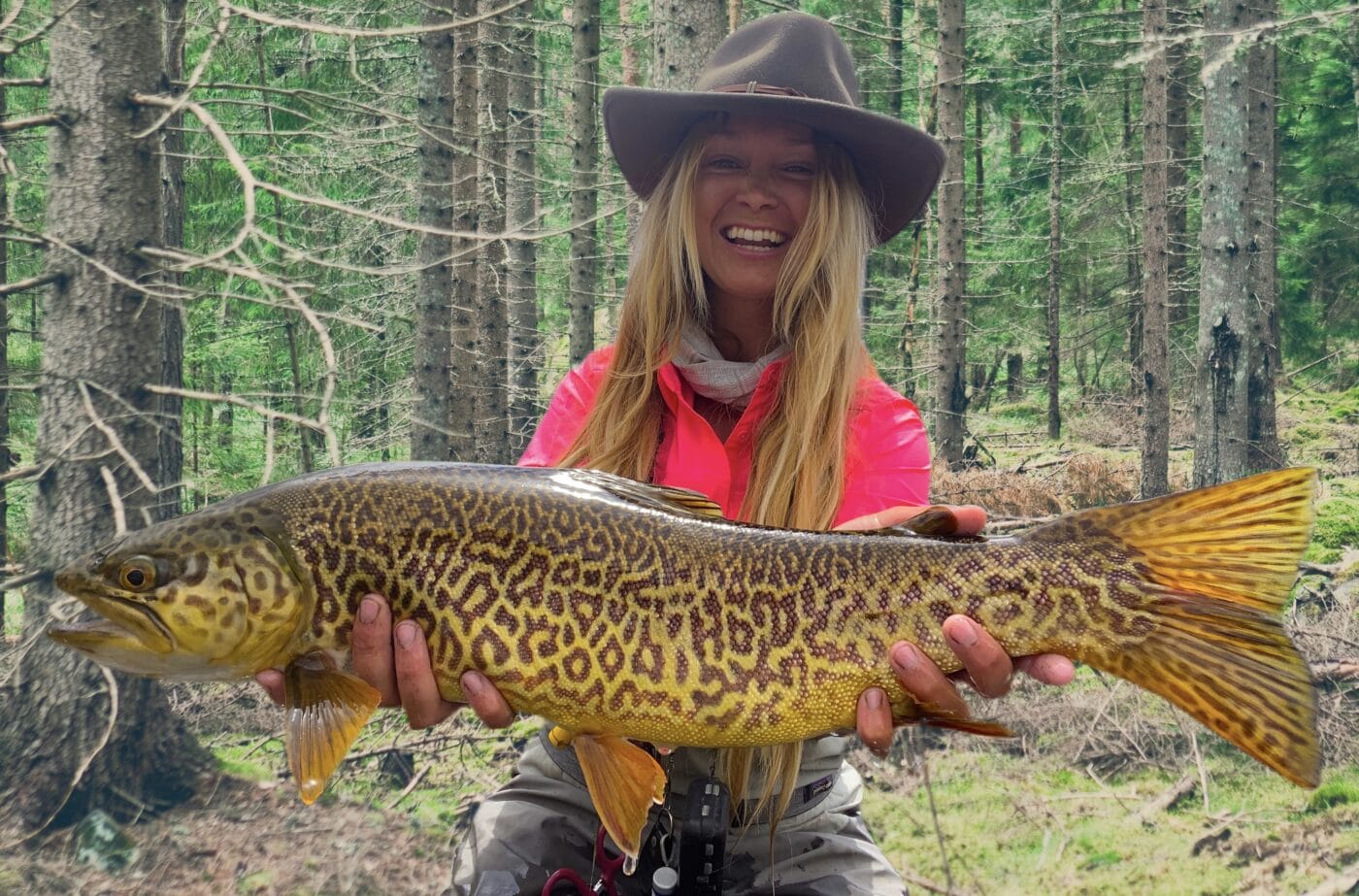 Bridget Fabel holding a fish