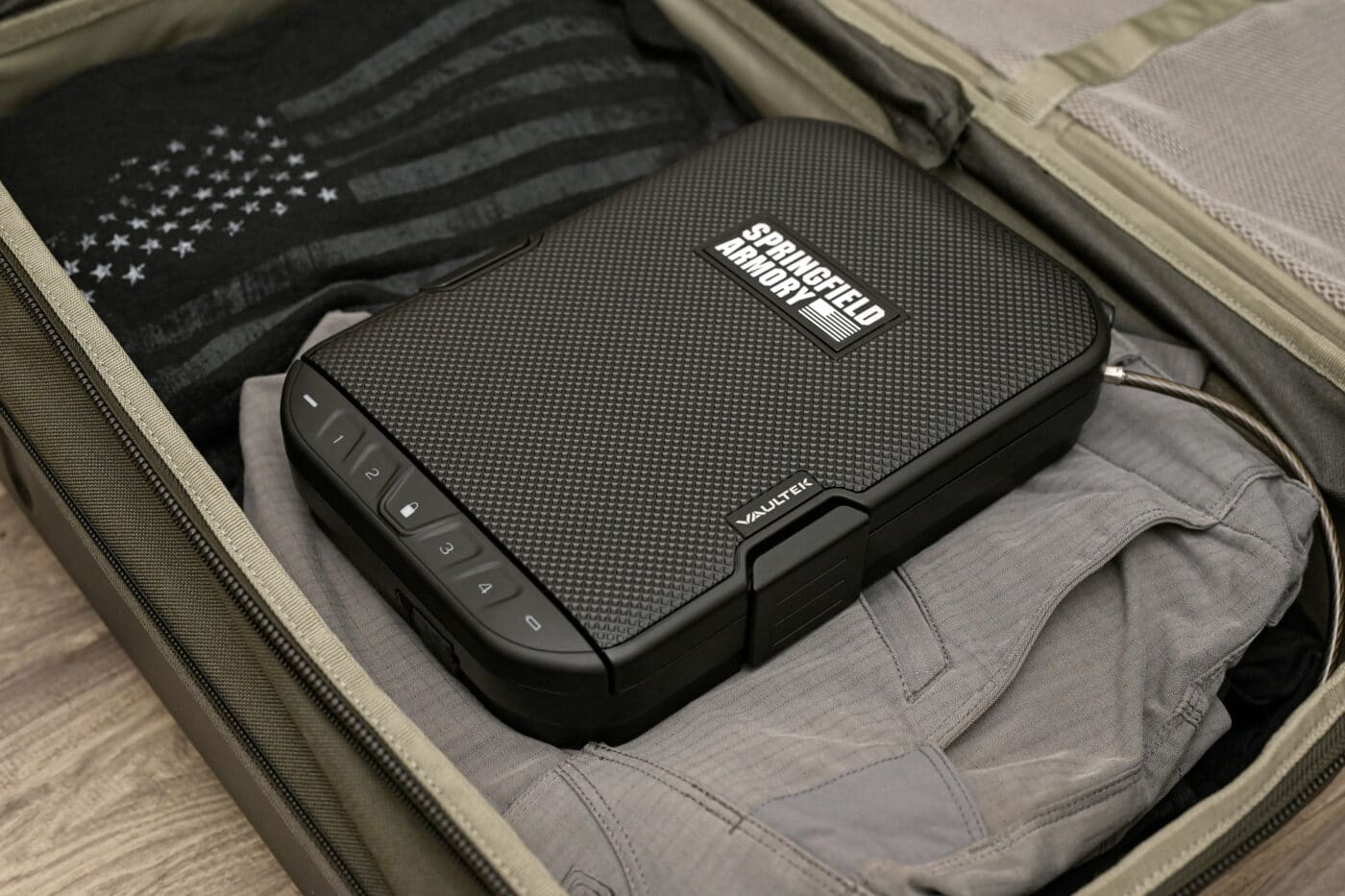 Handgun safe in luggage