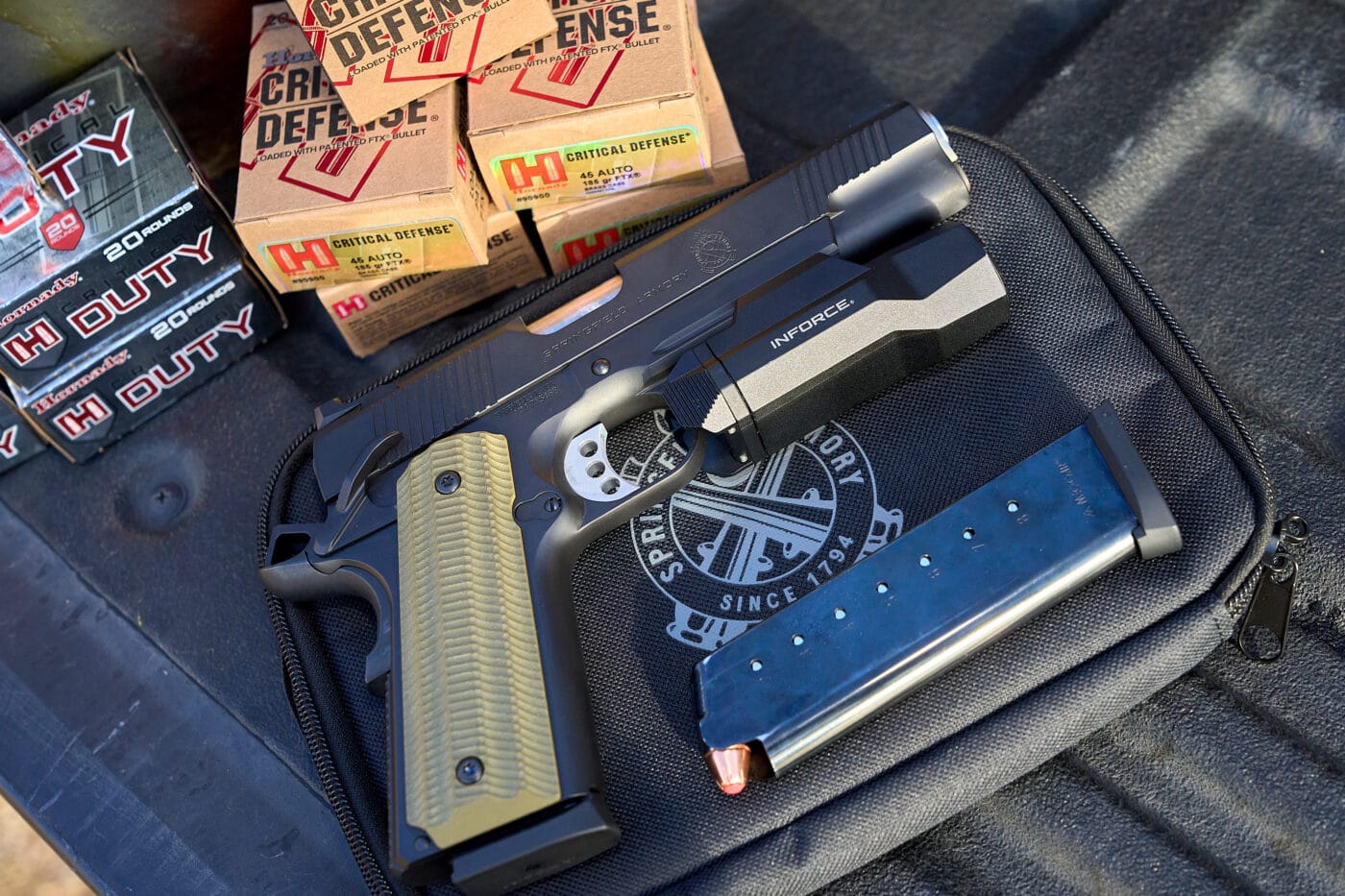 Springfield Armory Operator 1911 with Hornady ammo