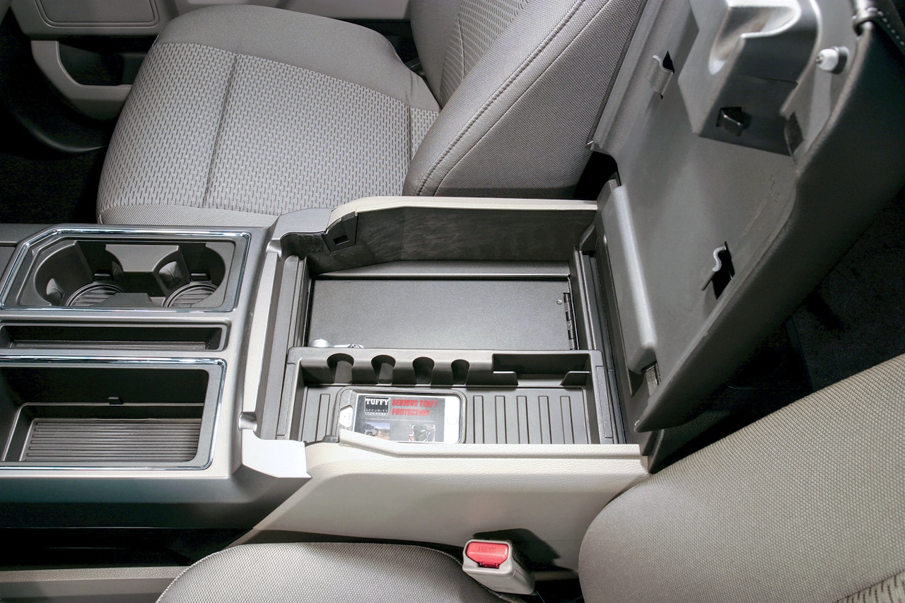 Tuffy Center Console Safe installed in vehicle