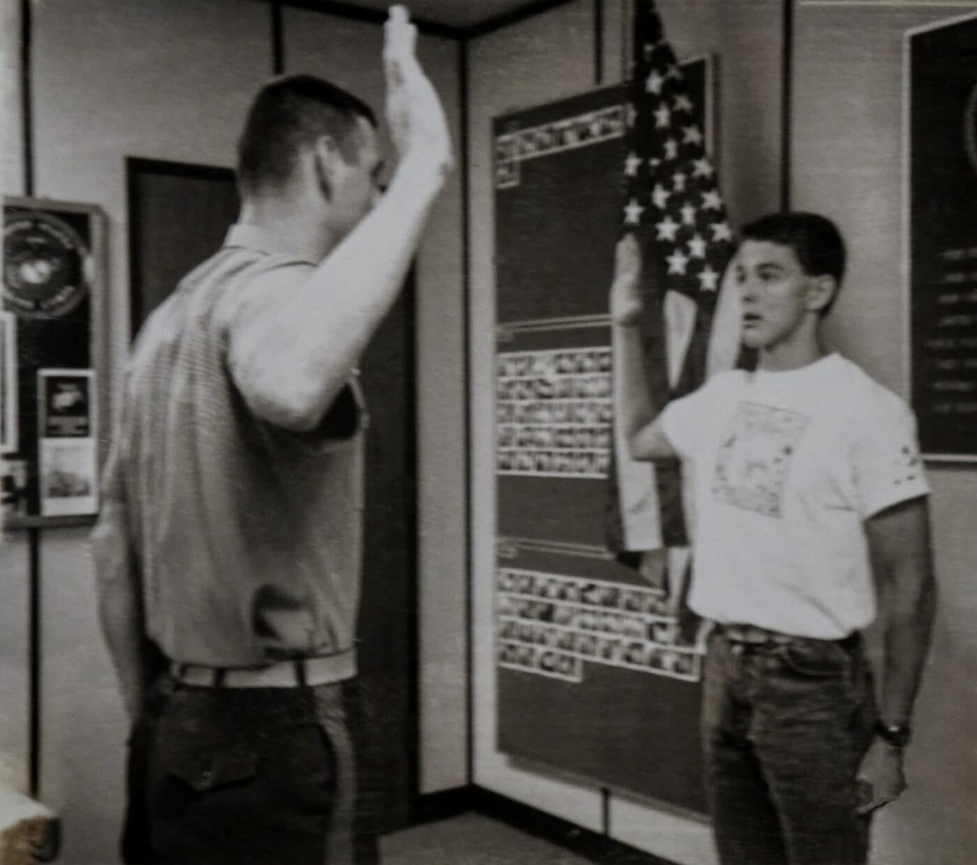 US Marine being sworn in