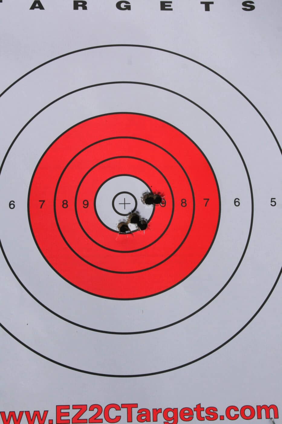 Tight group on shooting target