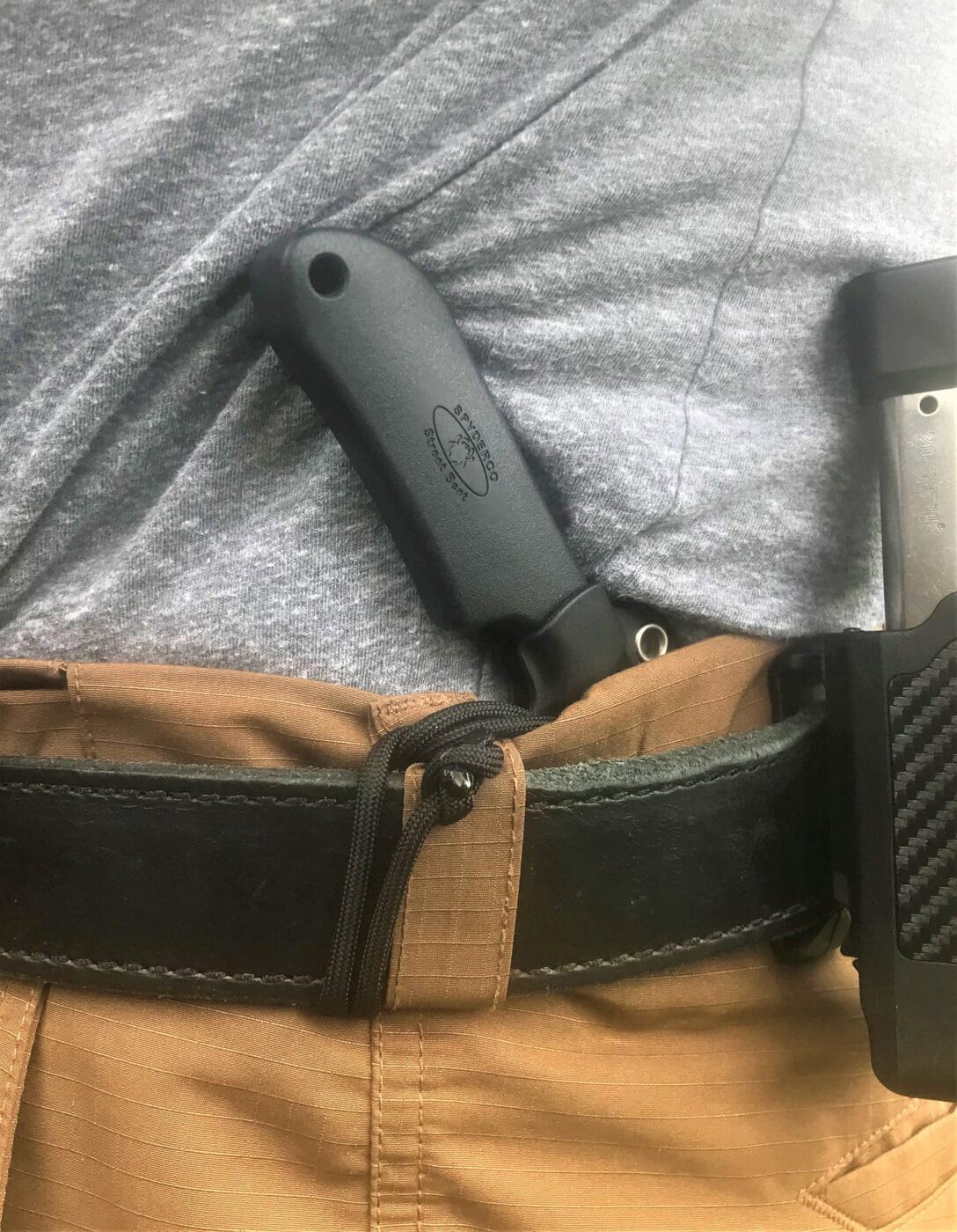 Spyderco fixed blade carried inside the waistband