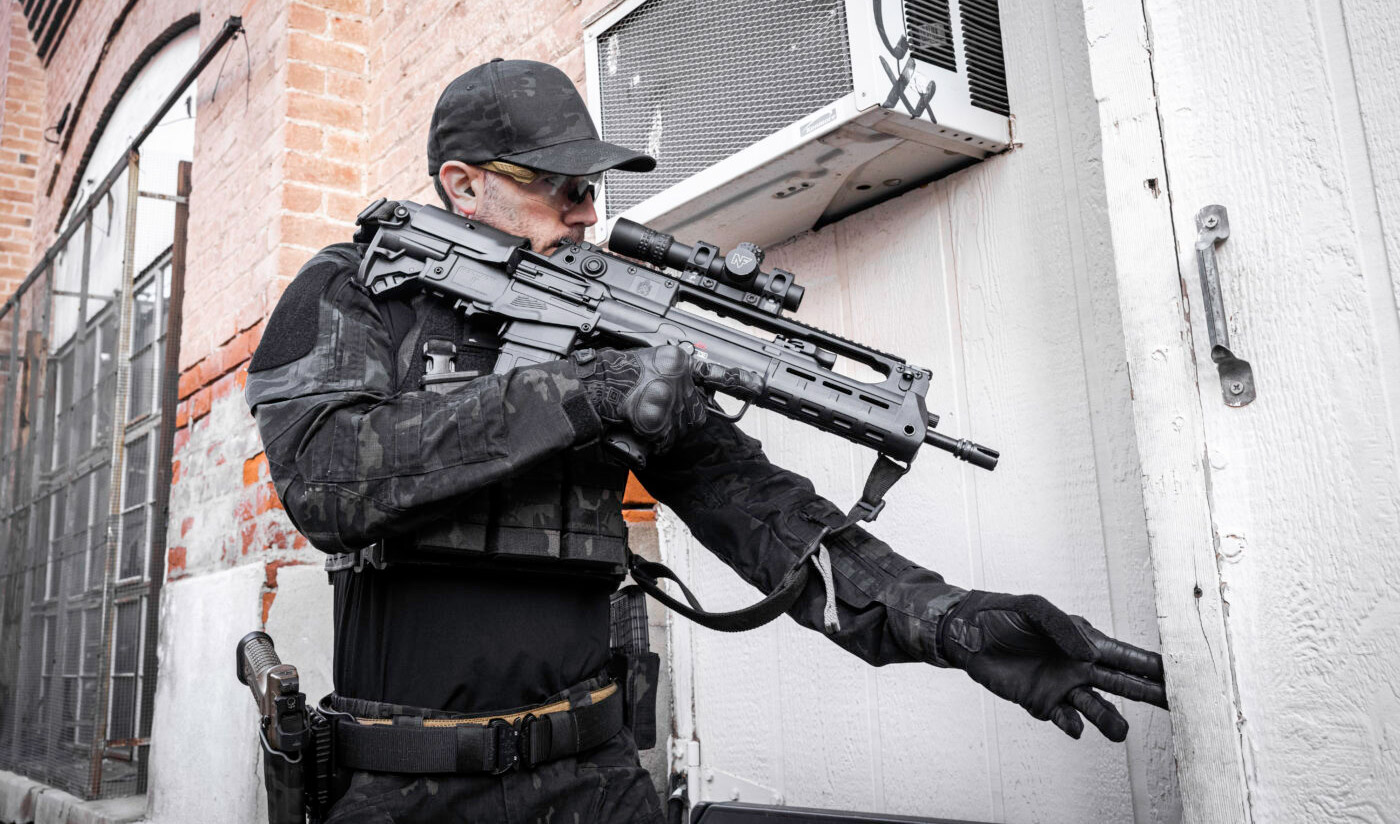 Springfield Hellion bullpup rifle being used during SWAT training