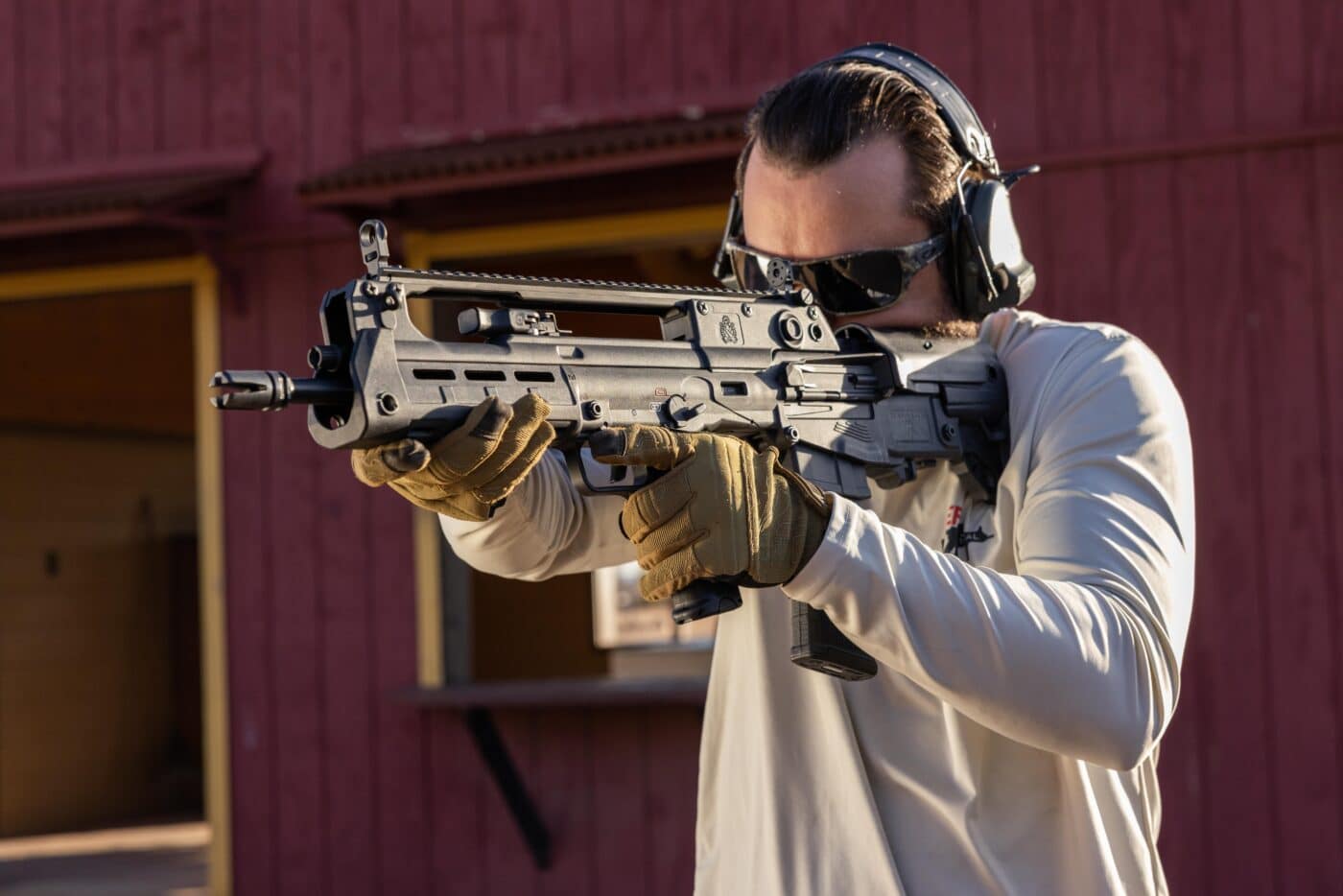 Rob Orgel shooting the Springfield Hellion