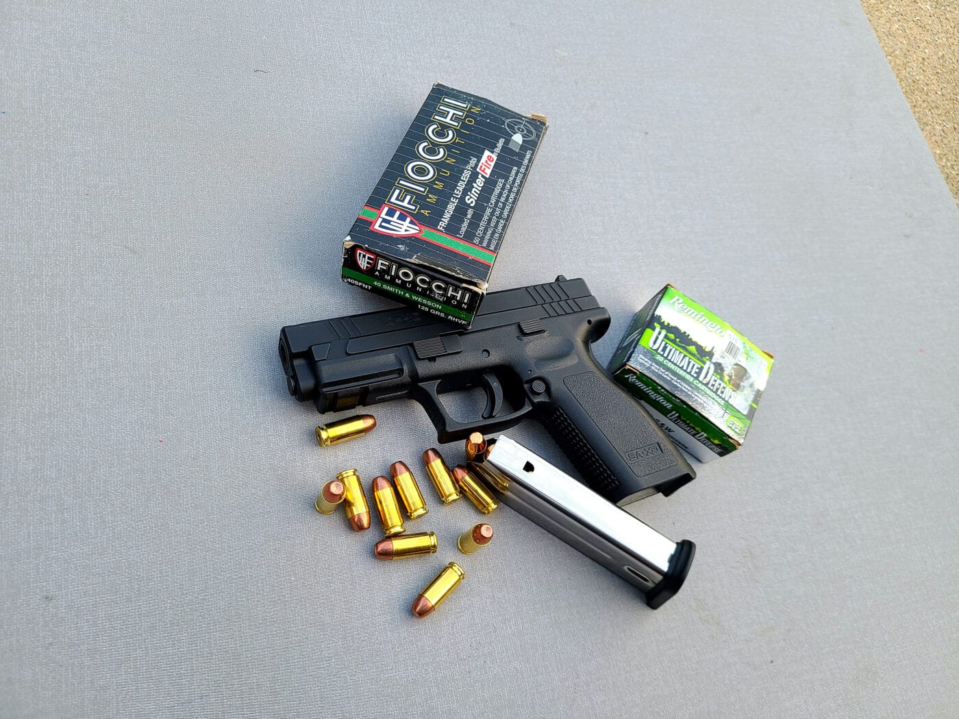 .40 caliber Springfield Armory pistol with ammo