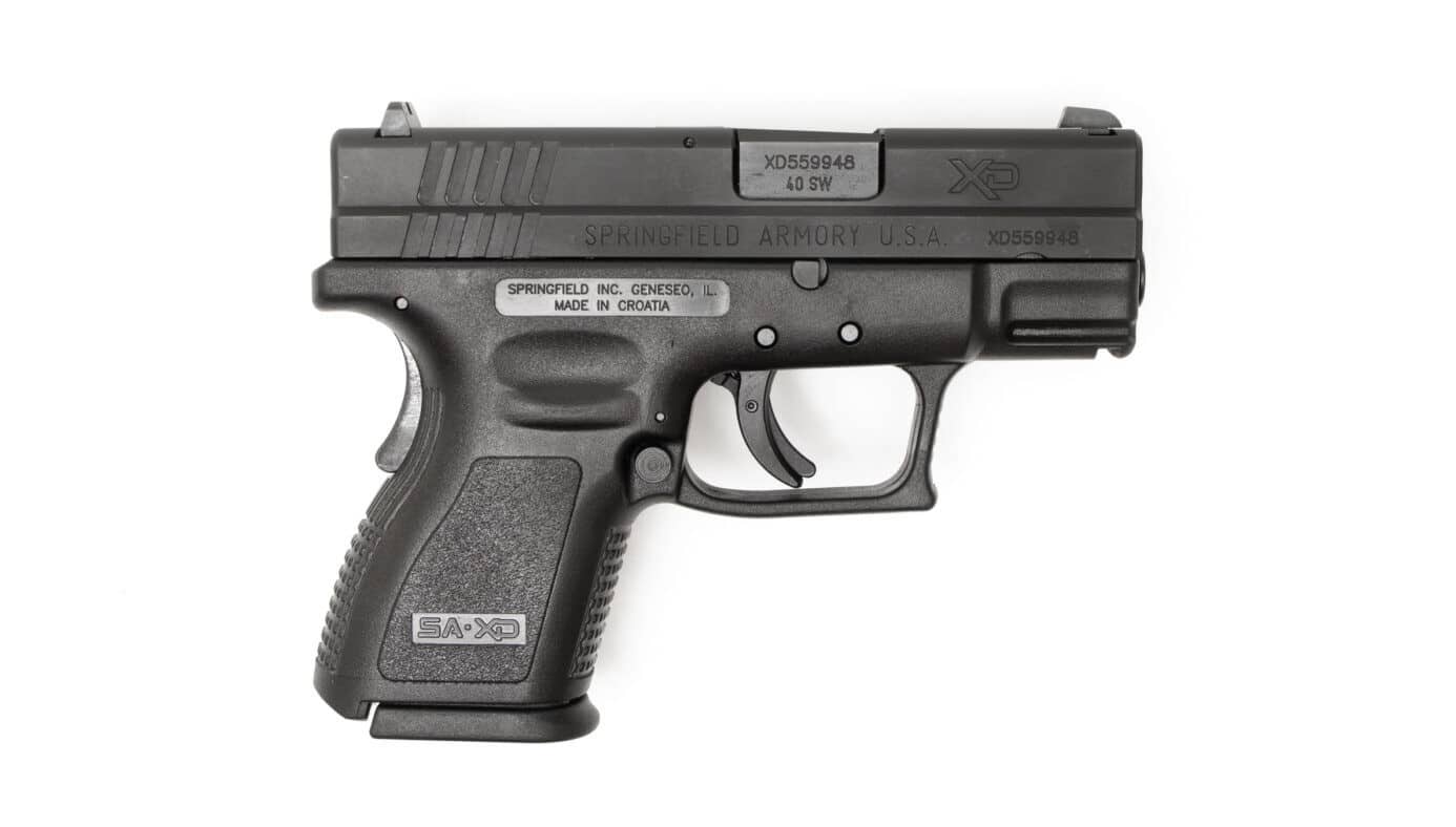 Right side view of the Springfield XD40 Sub-Compact pistol