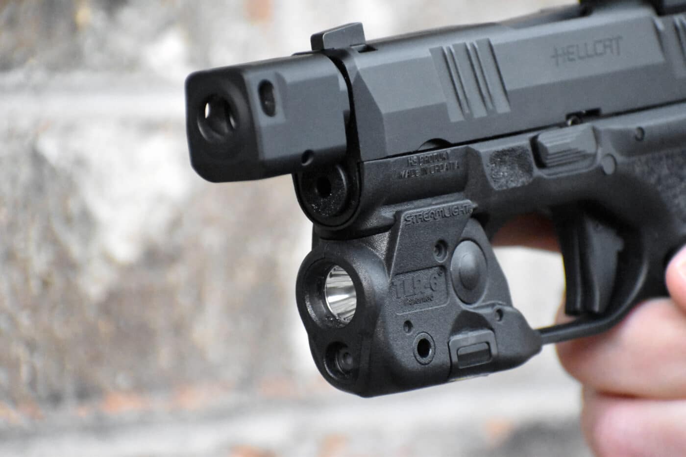 Streamlight TLR-6 mounted on a Springfield Armory Hellcat pistol
