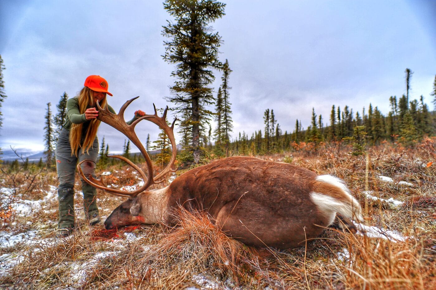 Woman with caribou
