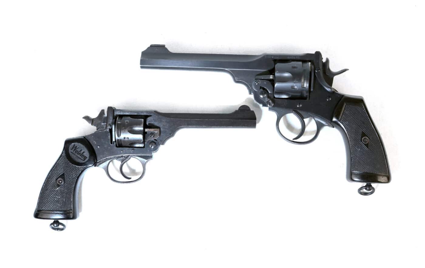 Different caliber Webley revolvers compared