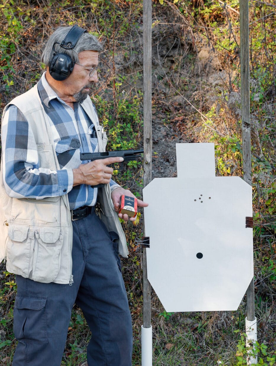 Massad Ayoob with XD-M 10mm pistol