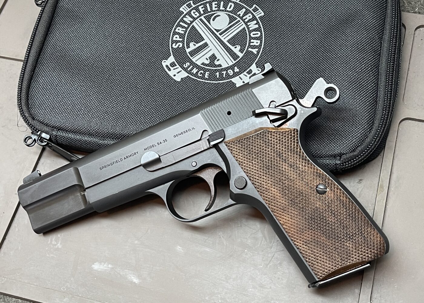 Springfield Armory SA-35 pistol with hammer cocked