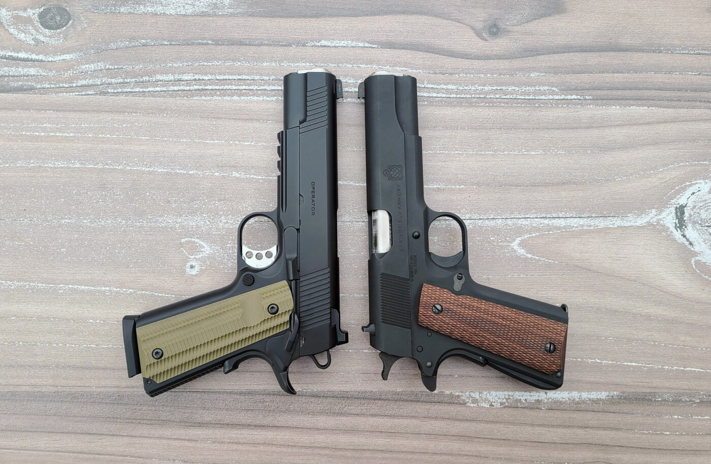 Comparing the Springfield Armory Mil-Spec 1911 and Operator 1911 pistols