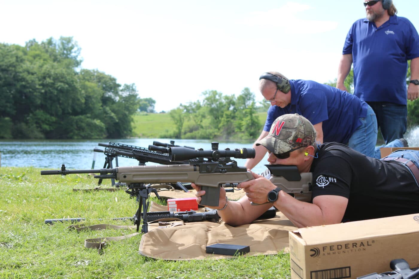 Sen. Neil Anderson shooting a Springfield M1A rifle
